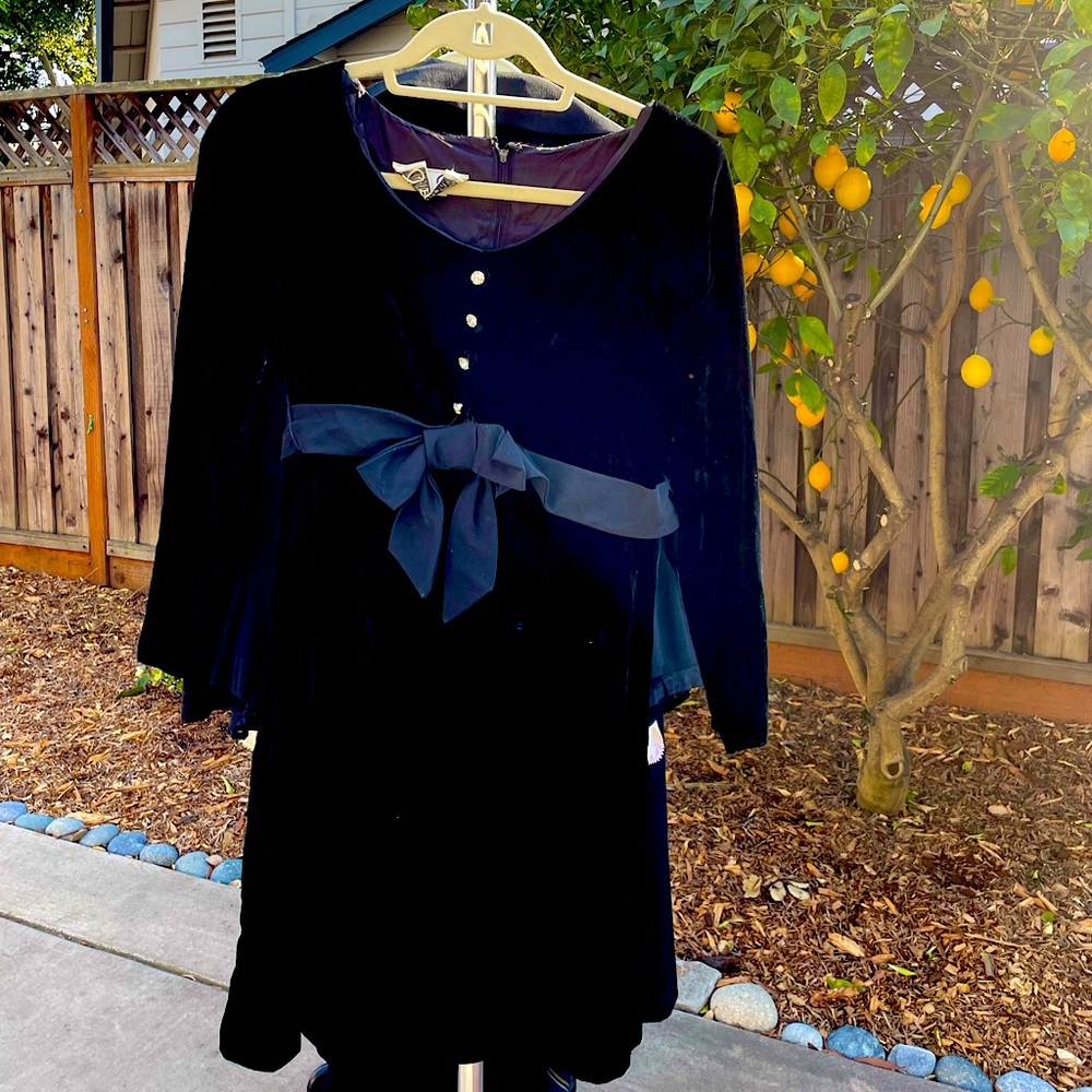 Johnathan Logan little black velvet dress 1960s